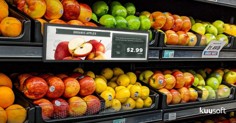 Grocery store digital signage _shelf edge display