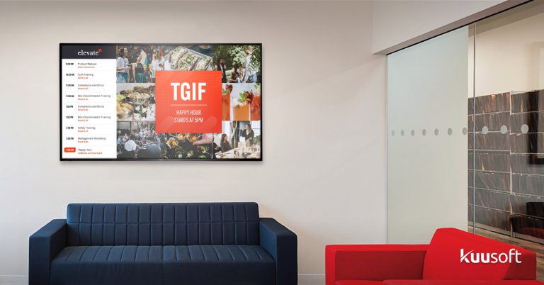 Employee updates with office digital signage