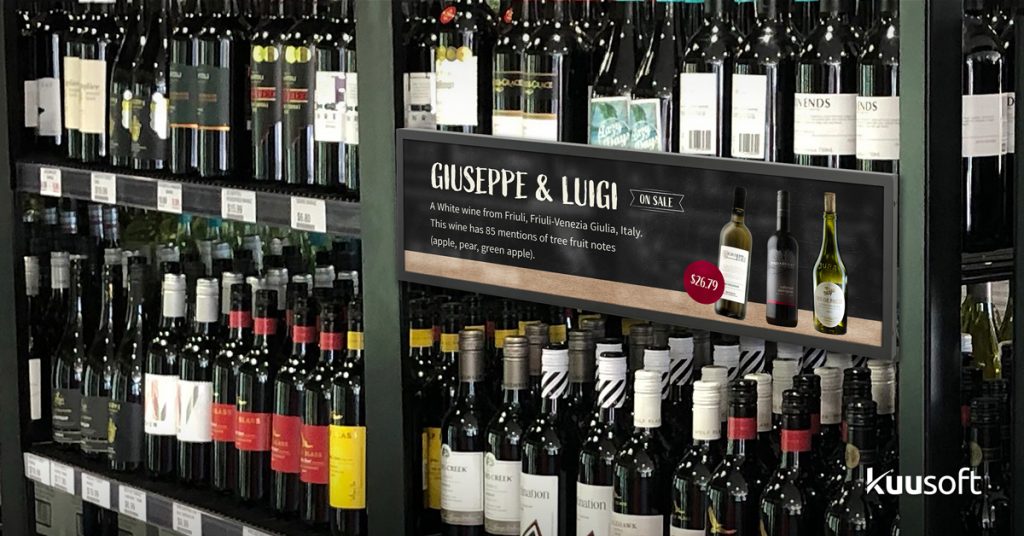 Shelf Edge Digital Signage for Grocery Stores, Liquor Stores, and Supermarket