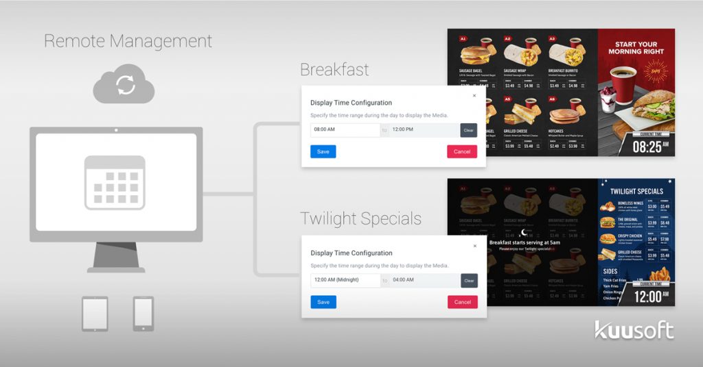 Remote Management+Dayparting_Digital signage software