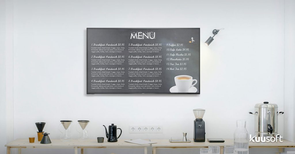 coffee shop menu board